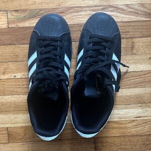 Adidas Men's Black and White Striped Sneakers